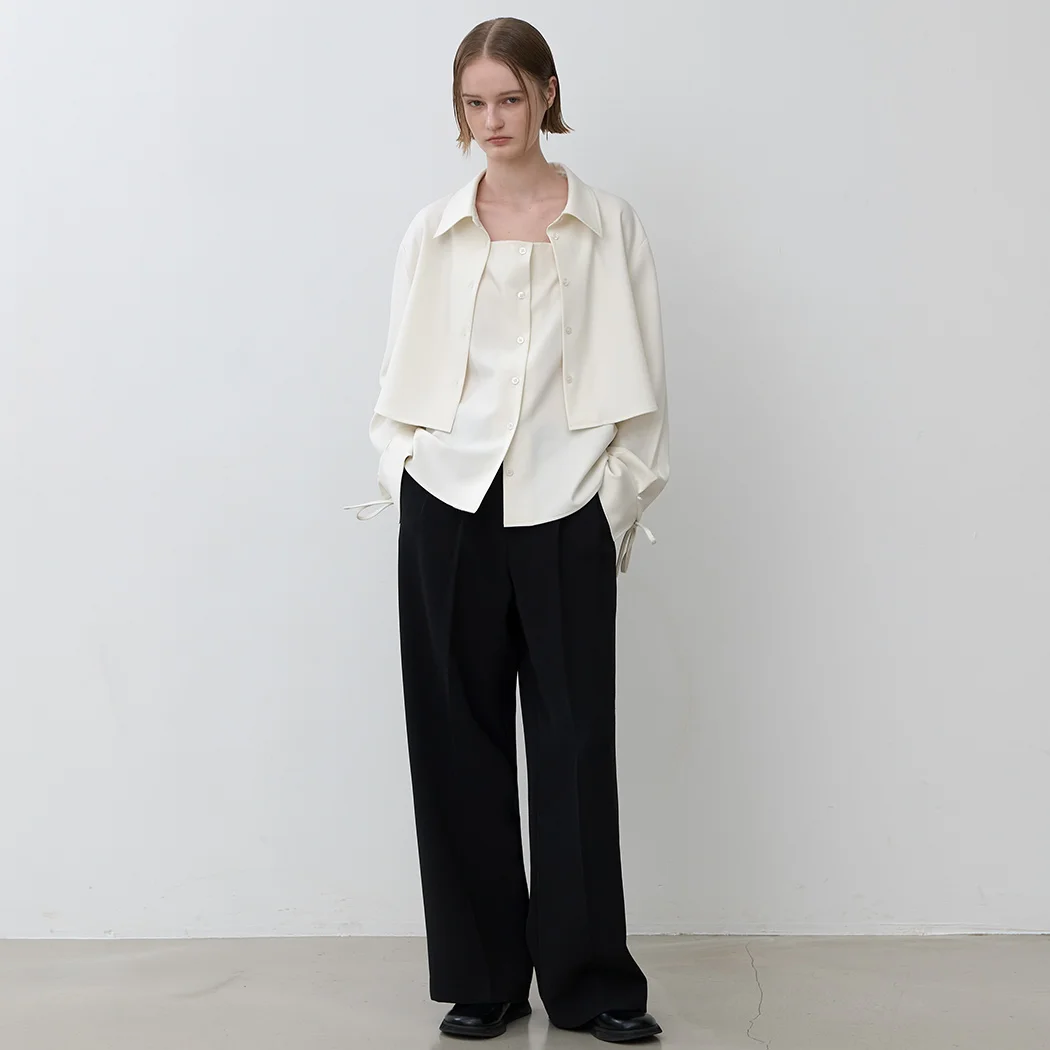 FREYA LAYERED SHIRT&BLOUSE (BL-4298)_2Colors