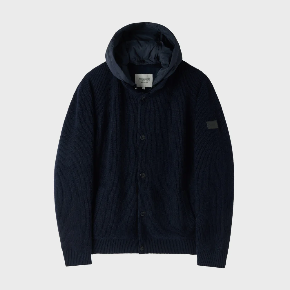 HOOD HYBRID CARDIGAN - NAVY (P254UCD432)