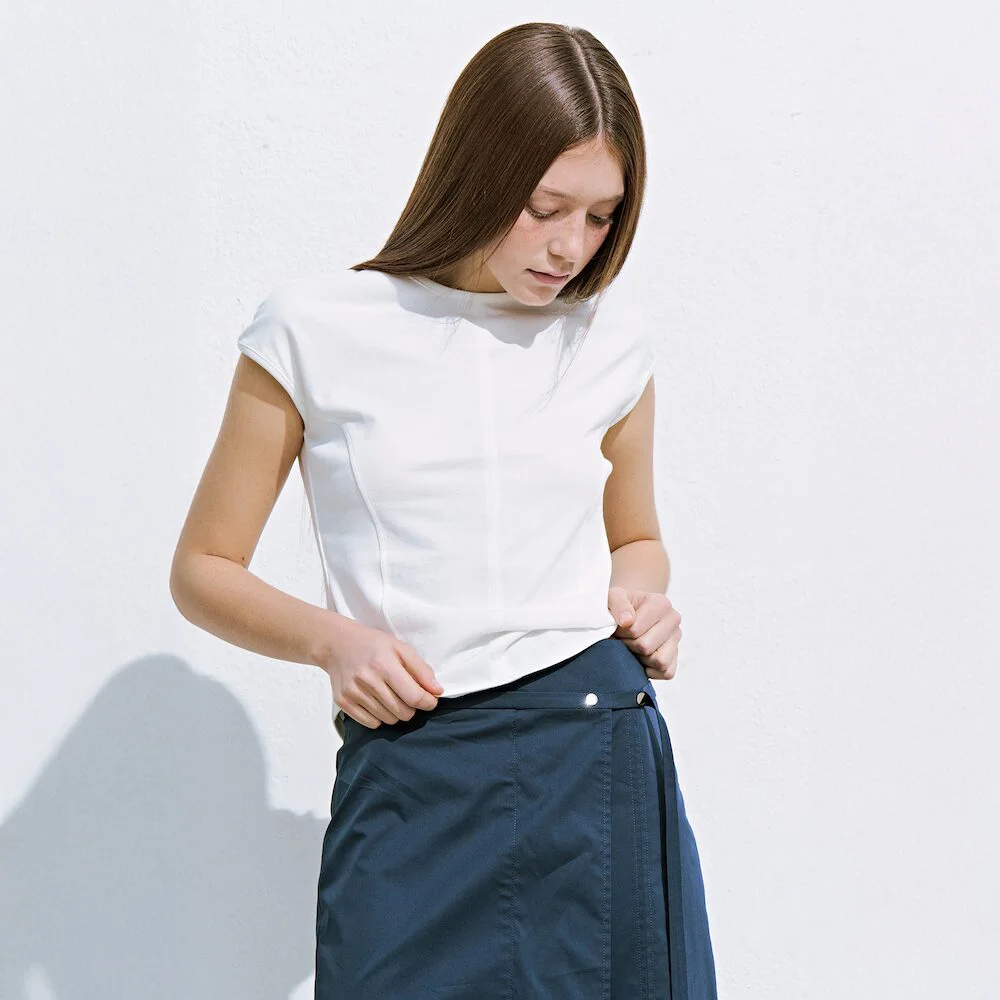 Cap Sleeve Block Top Ivory (KE6540M080)