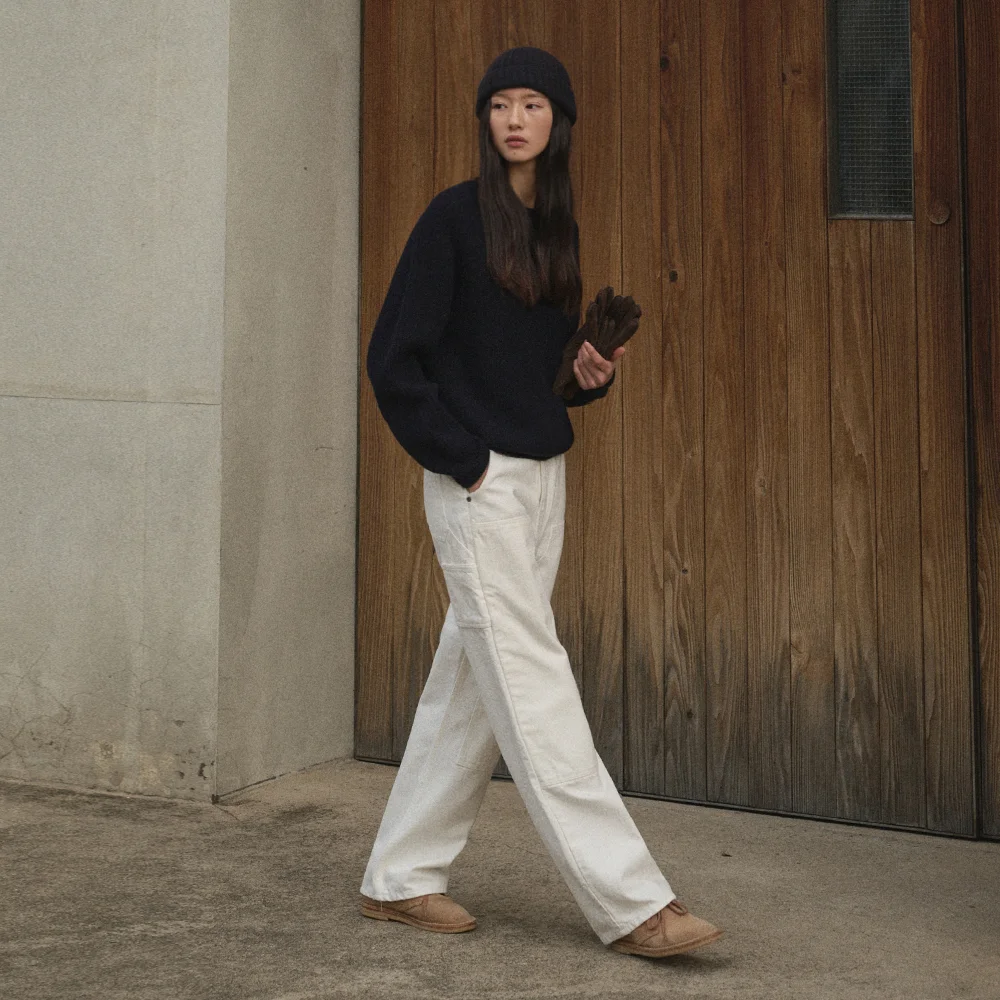 CALEB STITCH COTTON PANTS_WHITE