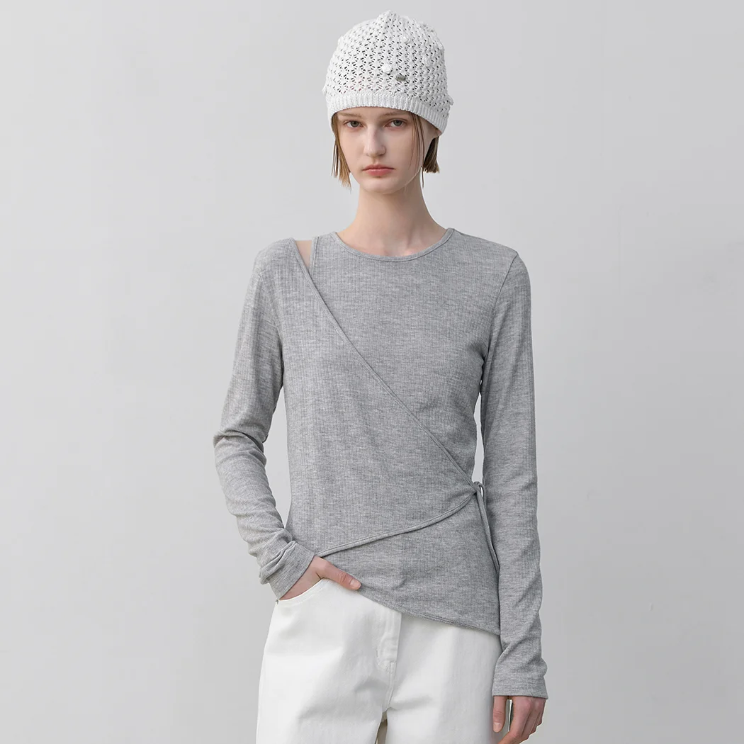 UNBALANCE WRAP TEE(T-6991)_2Colors