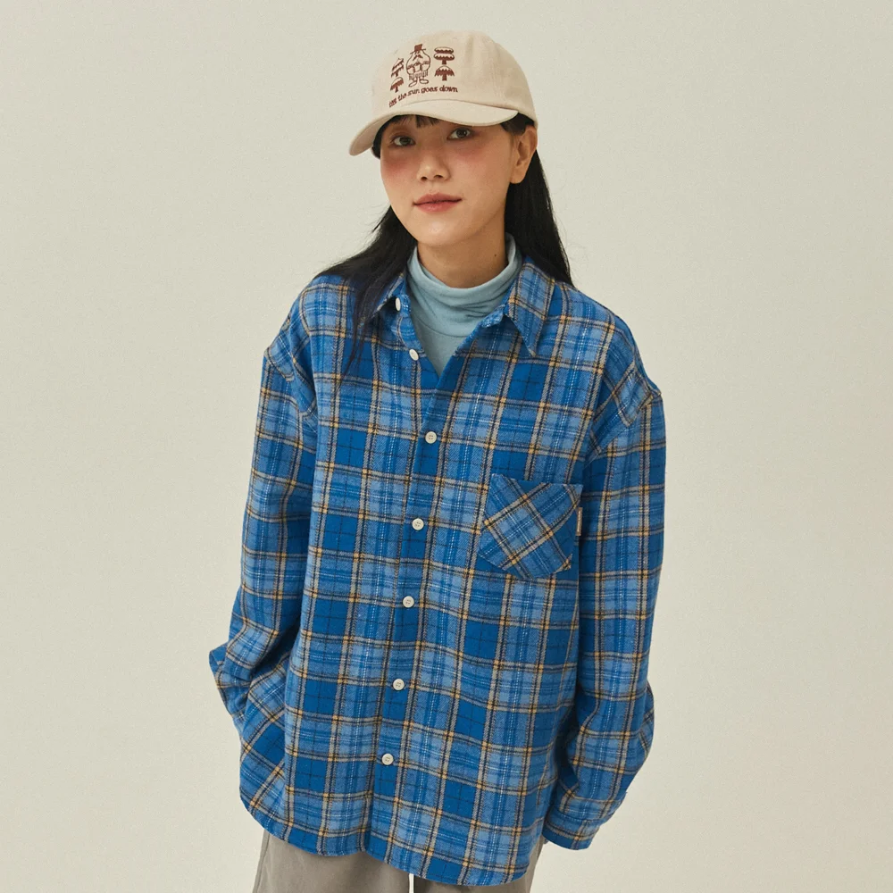 COUNTRY CHECK SHIRT(BLUE)