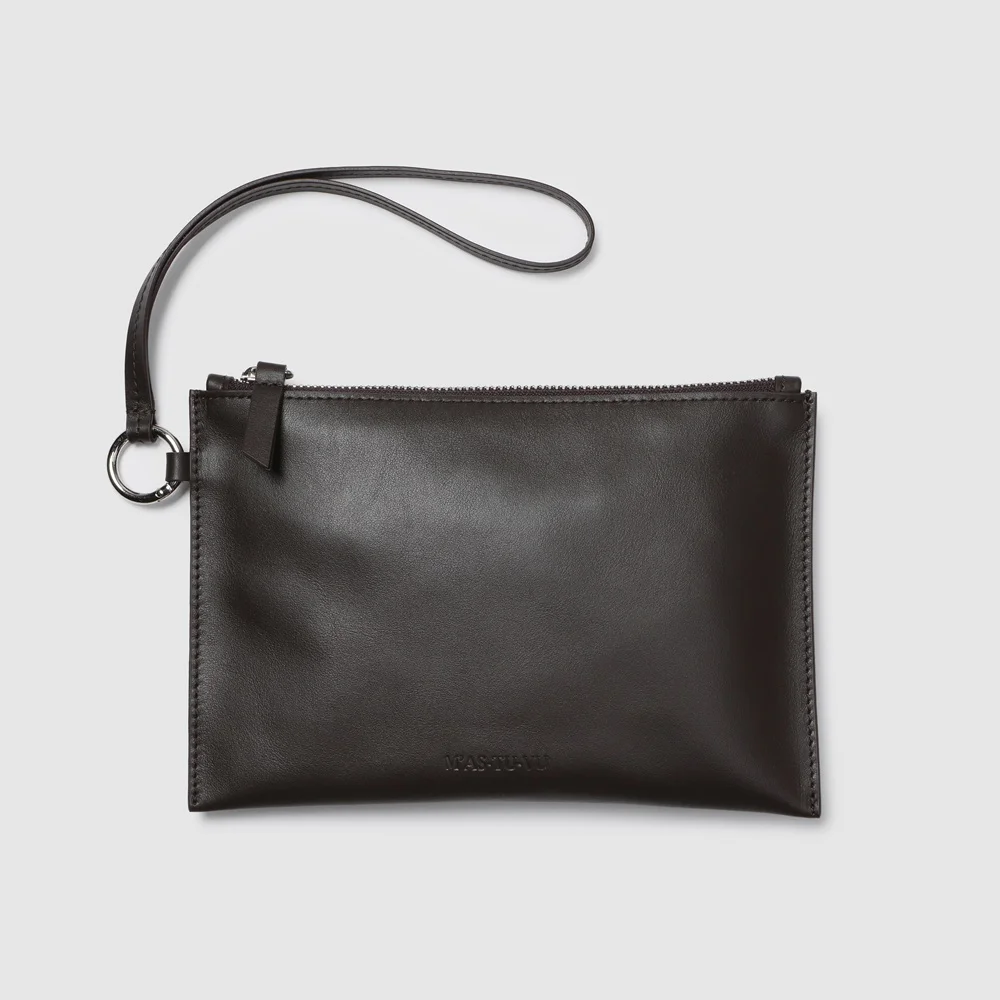Soft nappa pouch(black)