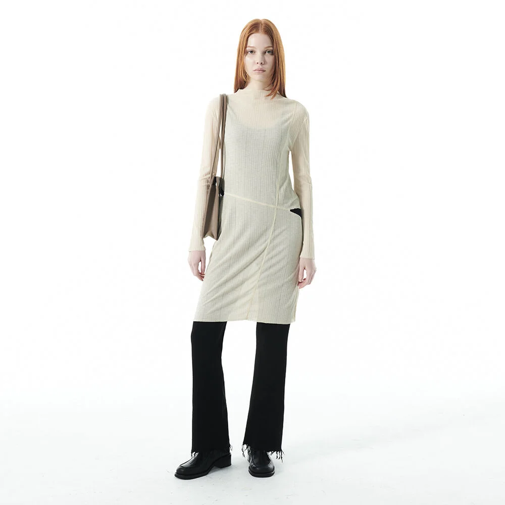 SEAMLINE SHEER LAYERED DRESS KS