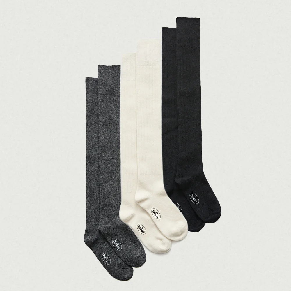 Knee-High Wool Knit Socks_3Color