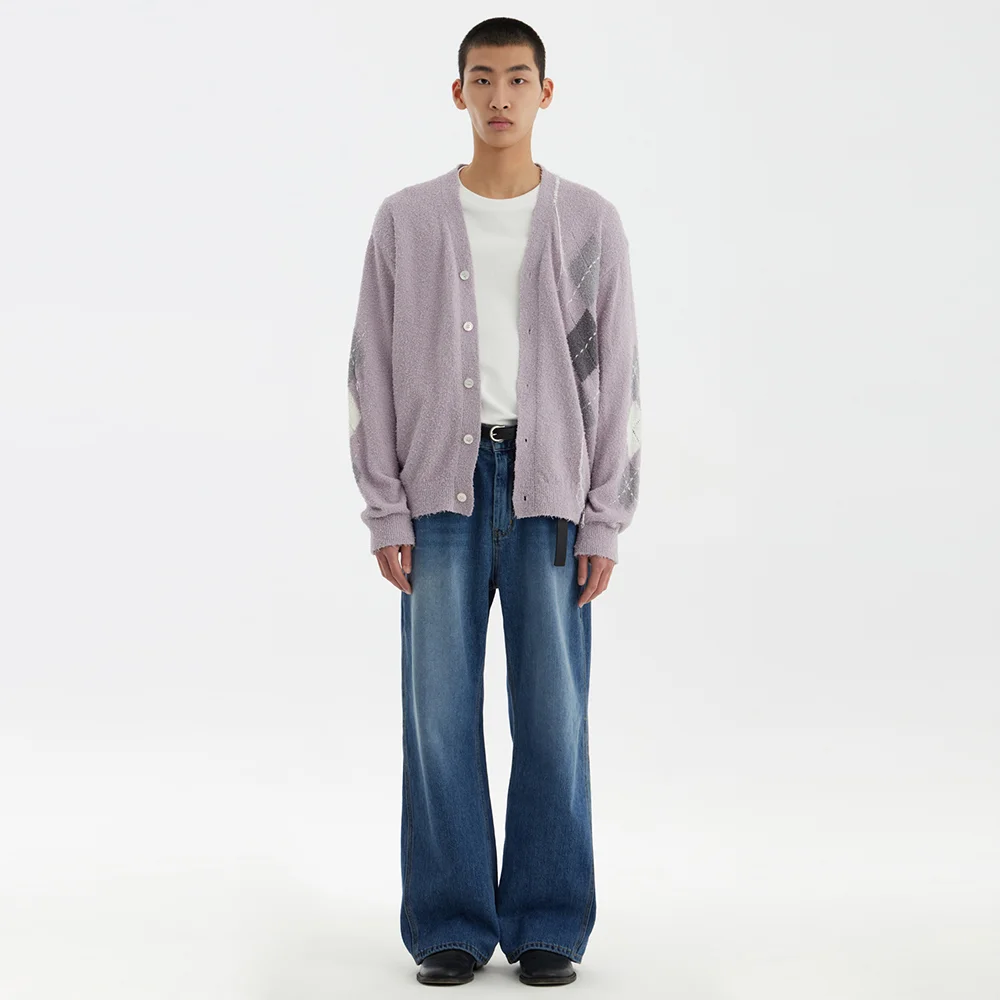 Argyle Hand Stitch Knit - Lavender