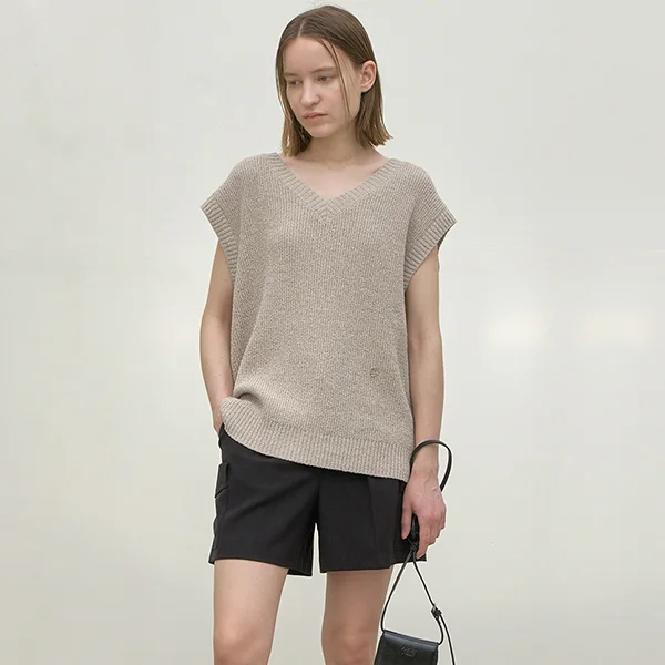 BOUCLE OVERFIT KNIT VEST(VT-0261)