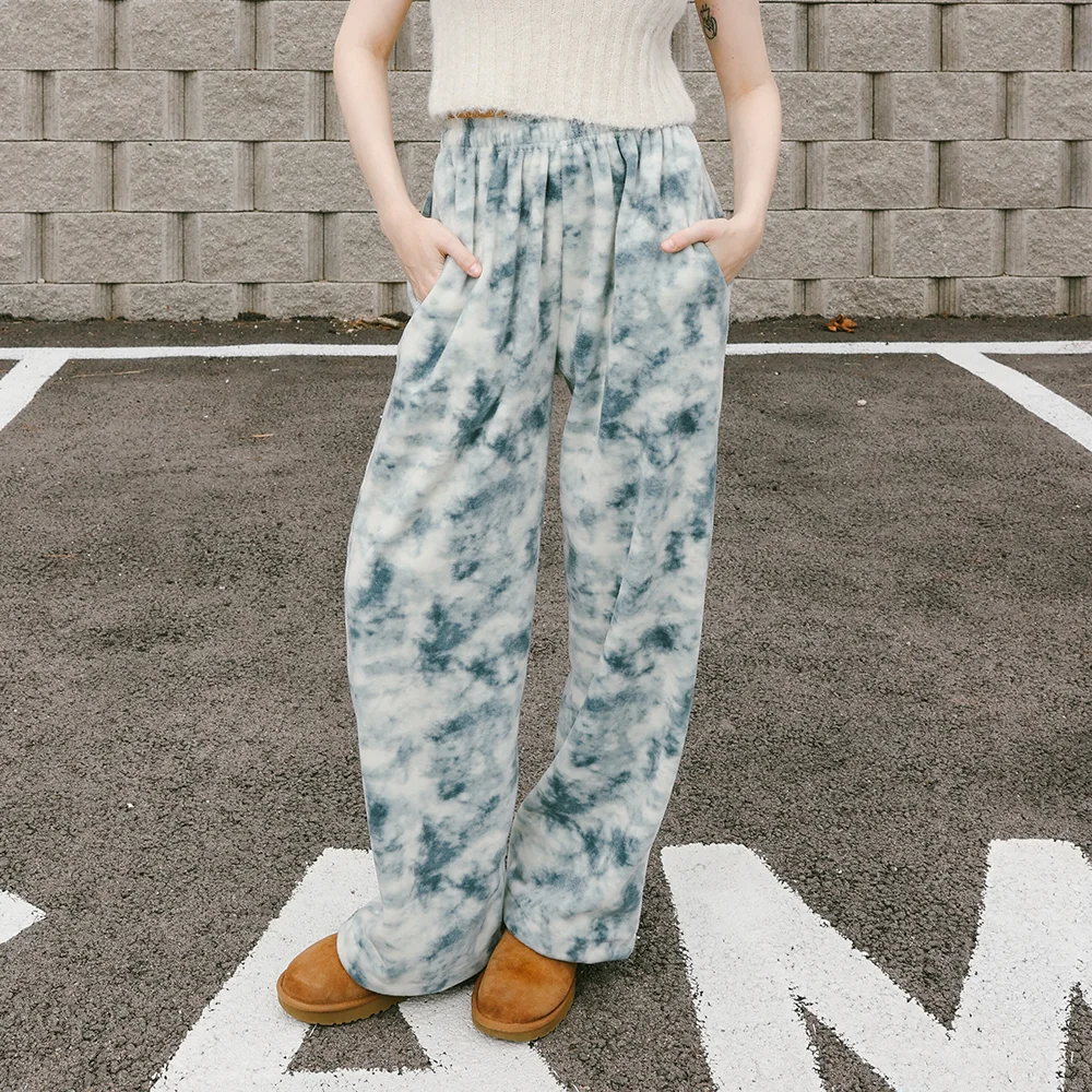 N.S.C Tie-Dyed 搖粒絨 褲子 (Navy)