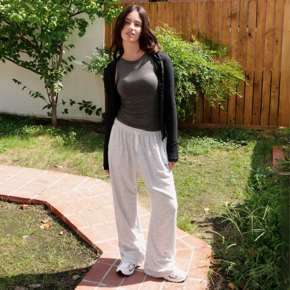 Ribbed Sweatpants 淺灰色
