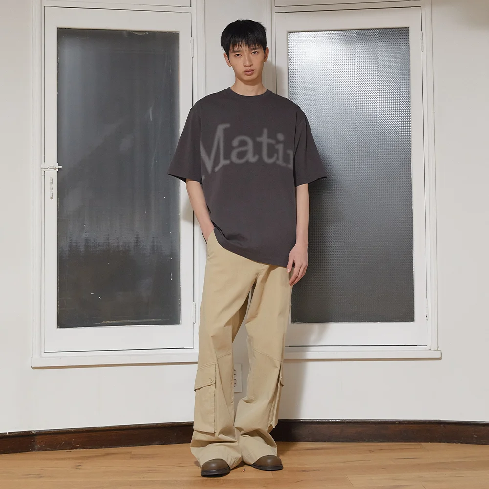 OUT POCKET COTTON CARGO PANTS FOR MEN IN DARK BEIGE