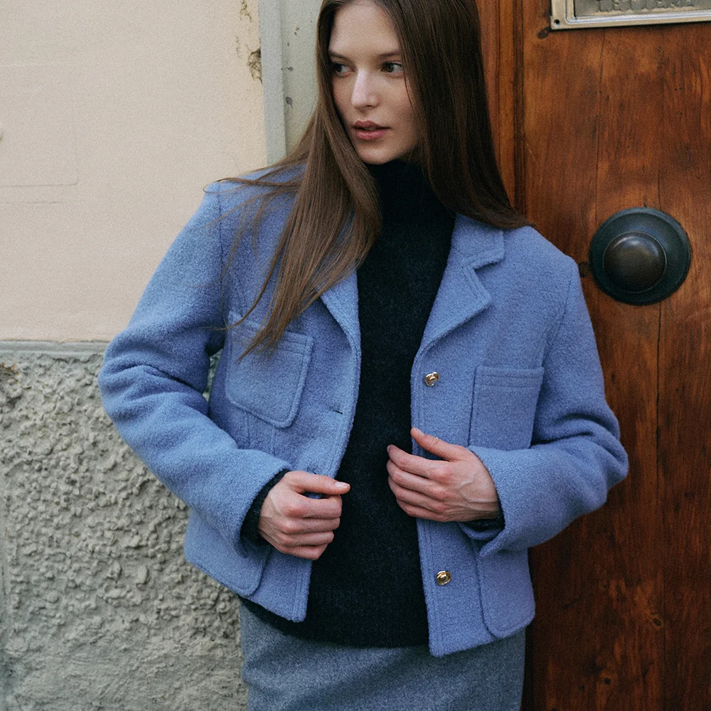 Velour Wool Tailored Jacket