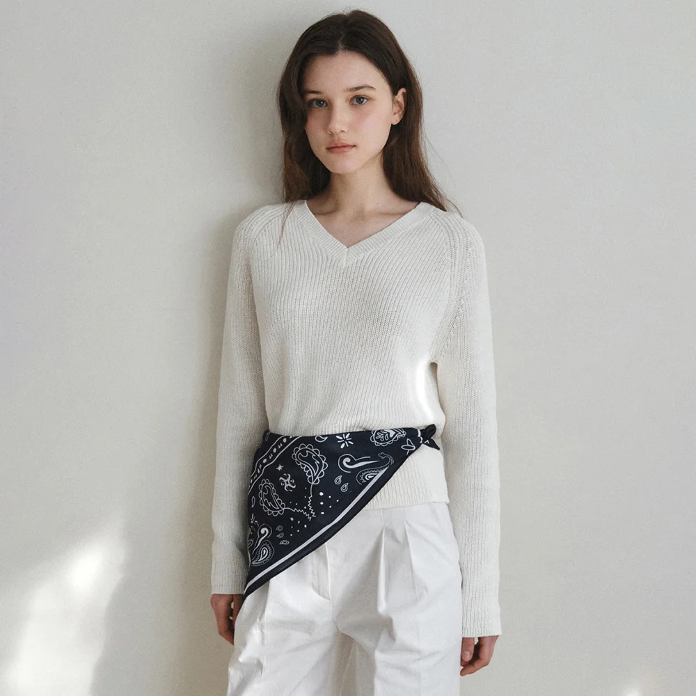 Easy Hacci V-Neck Knit_IVORY(WC26KN06)