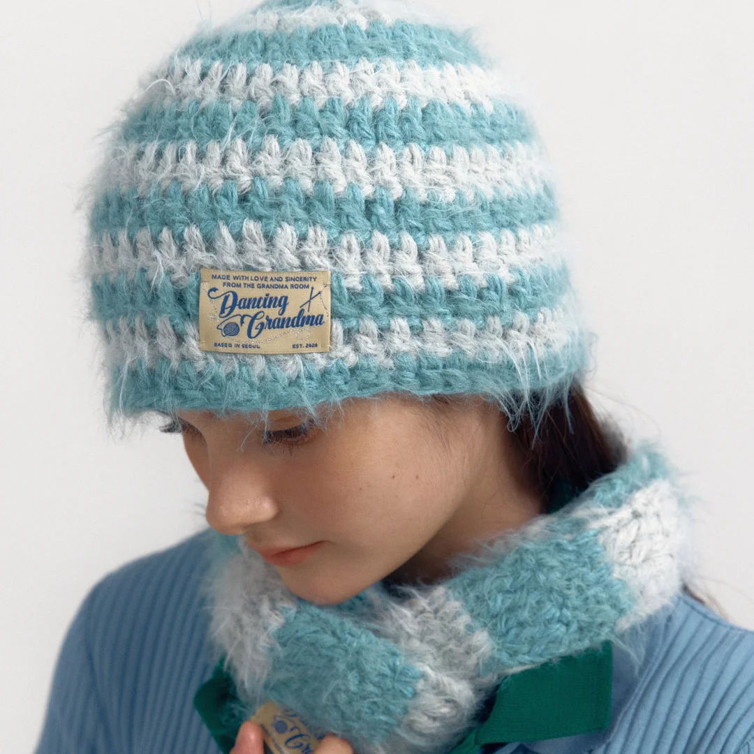 SOFT STRIPE BEANIE : CLOUD BLUE