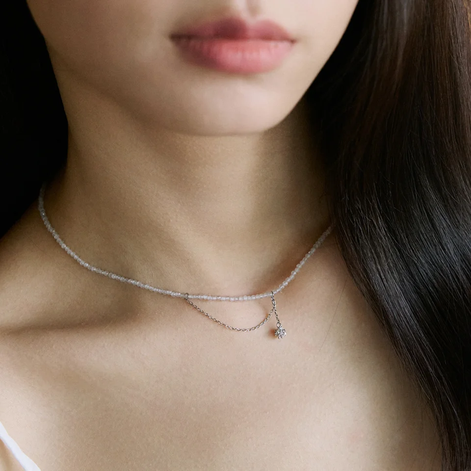 Shining ball drop beads necklace