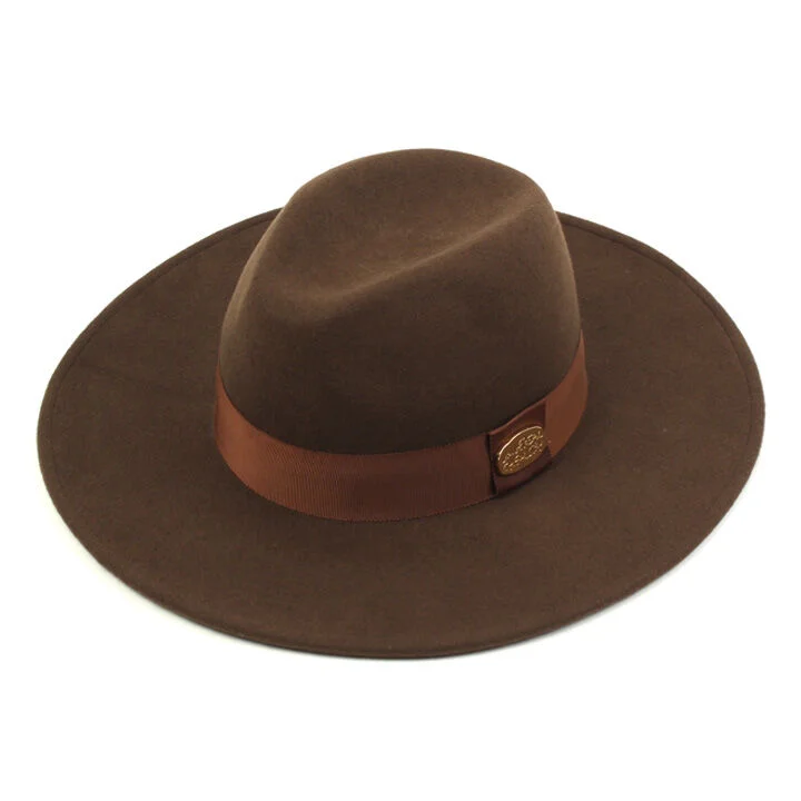 BR Line Wool Brown Fedora Wool Fedora