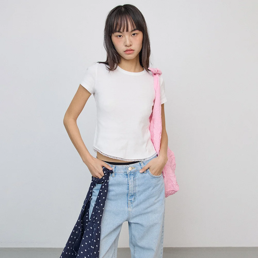 Baby lace tee_ivory