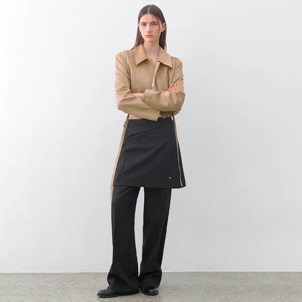 LAYERED SKIRT PANTS SET(PT-5617)_2Colors