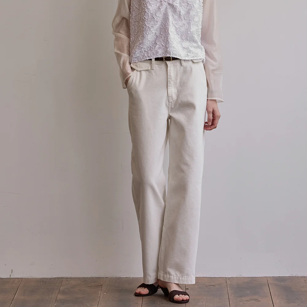Pocket point cotton pants - Off white
