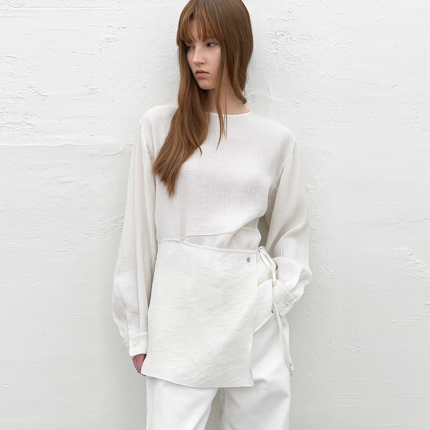 LAYERED WARP SKIRT BLOUSE (BL-4392)
