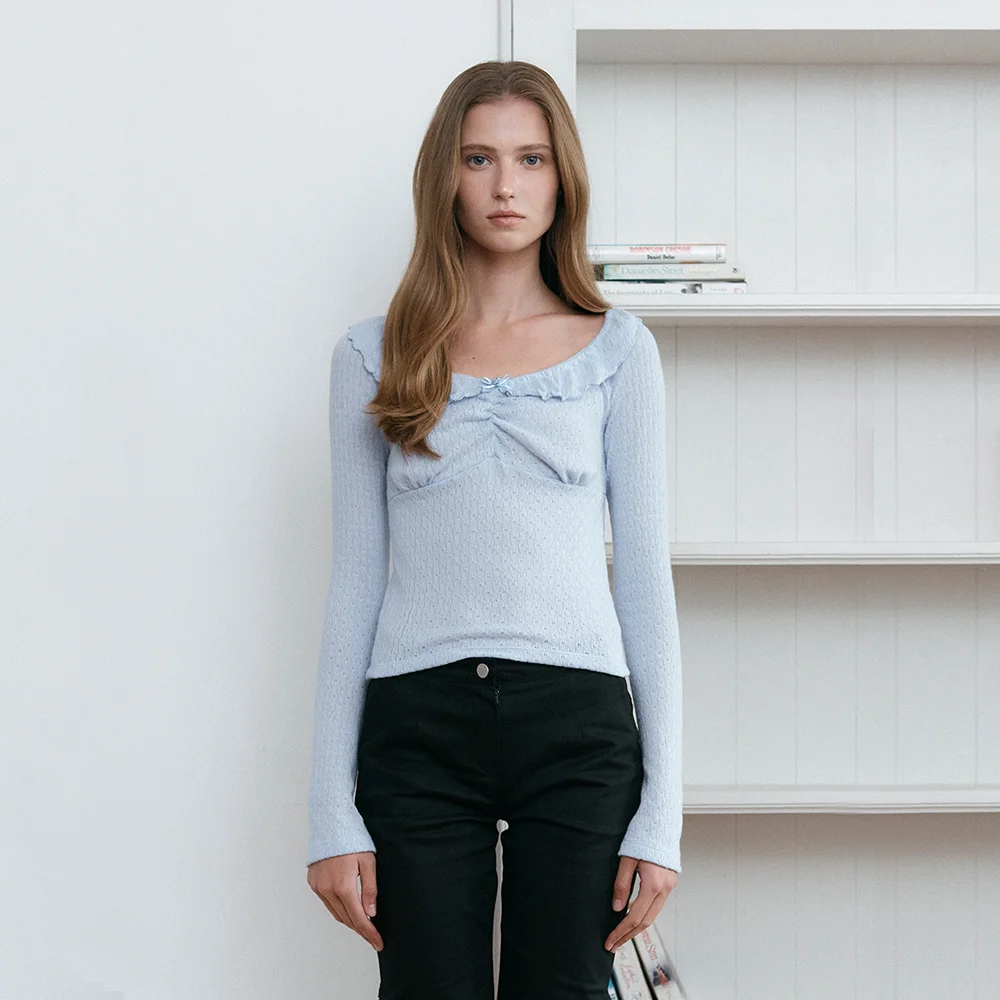 DEEP ROUND FRILL T (SKY BLUE)