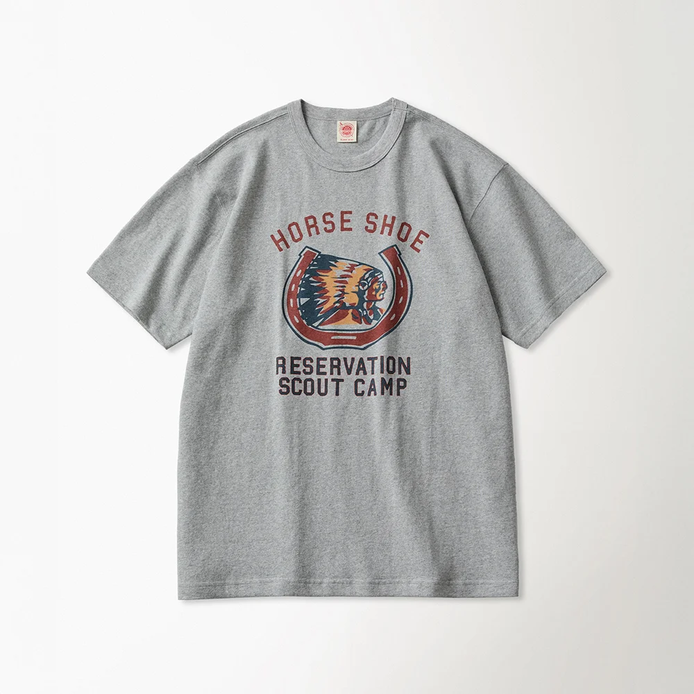 Retro Horseshoe Graphic Tee Grey