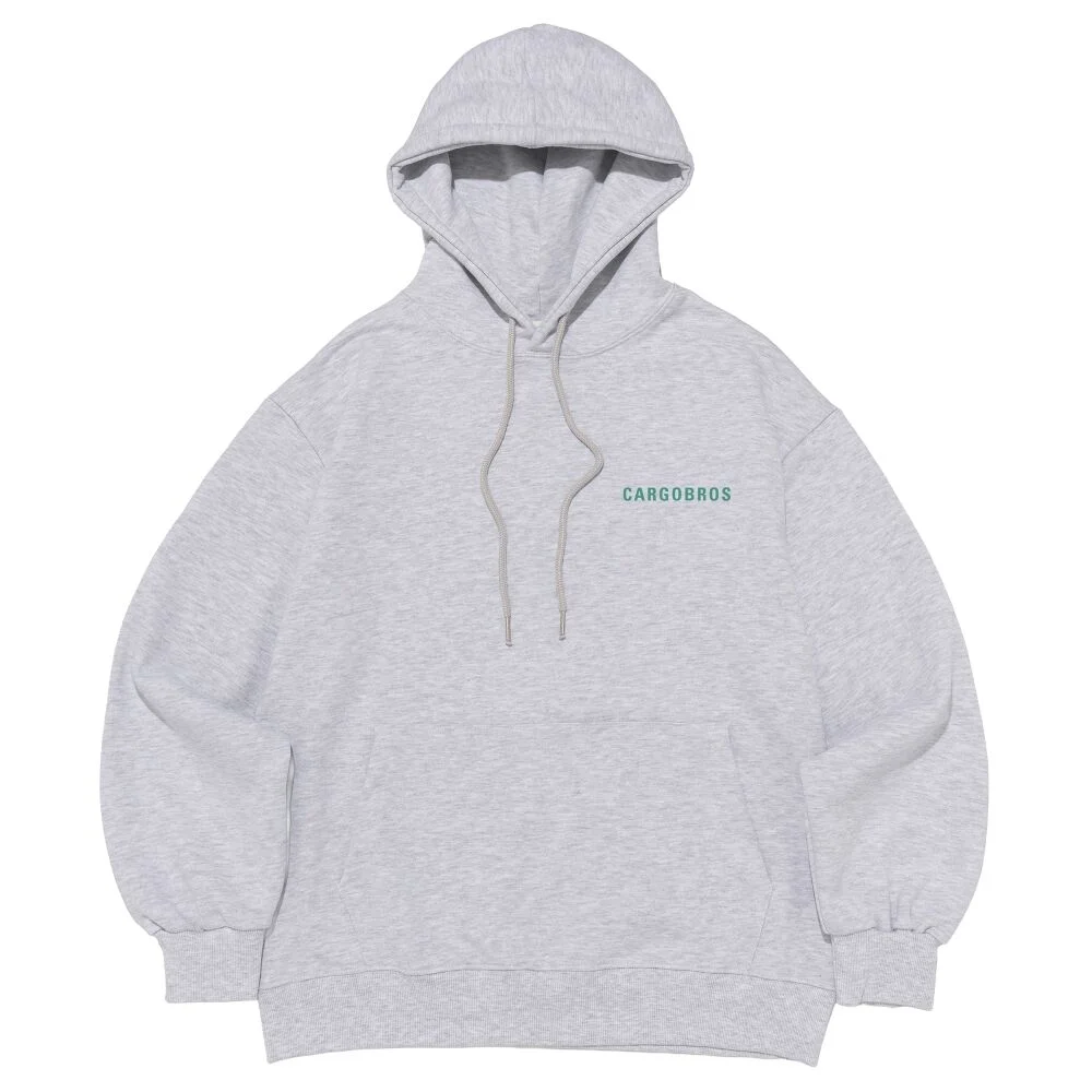ESSENTIAL LOGO OVER HOOD T-SHIRT (L.GRAY/GREEN)
