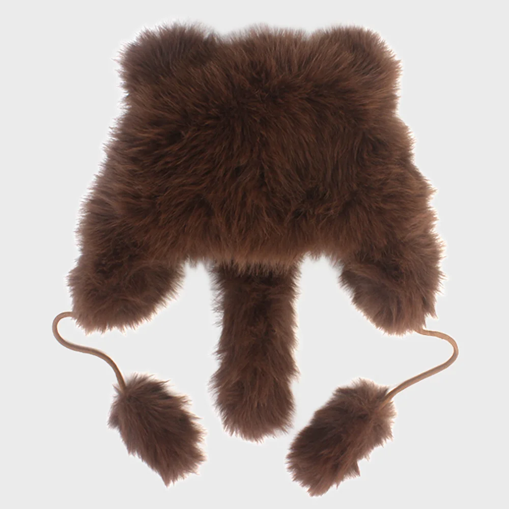 Fox Brown Poly Fur Balaclava 狐狸帽