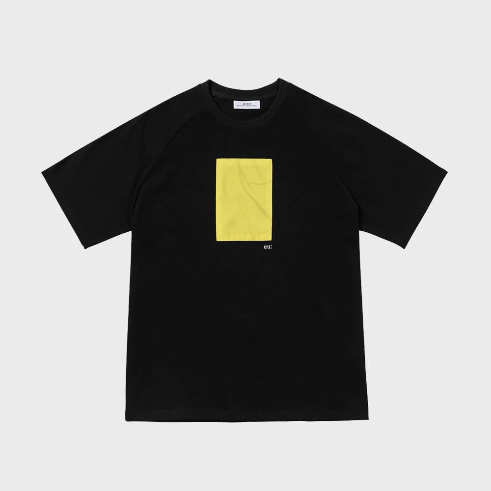 261EUI SIGNATURE WRINKLE RAGLAN T-SHIRT BLACK YELLOW