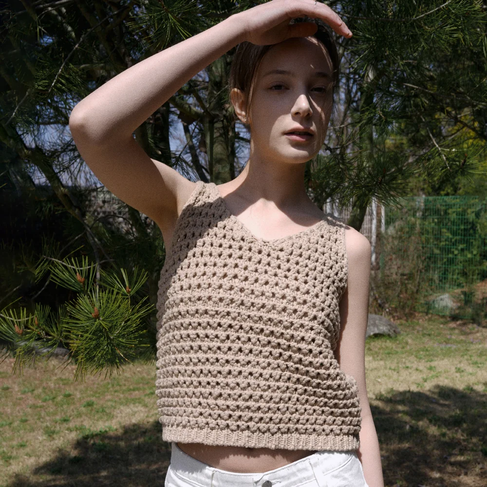 Cotton Skacy Knit Sleeveless (beige)