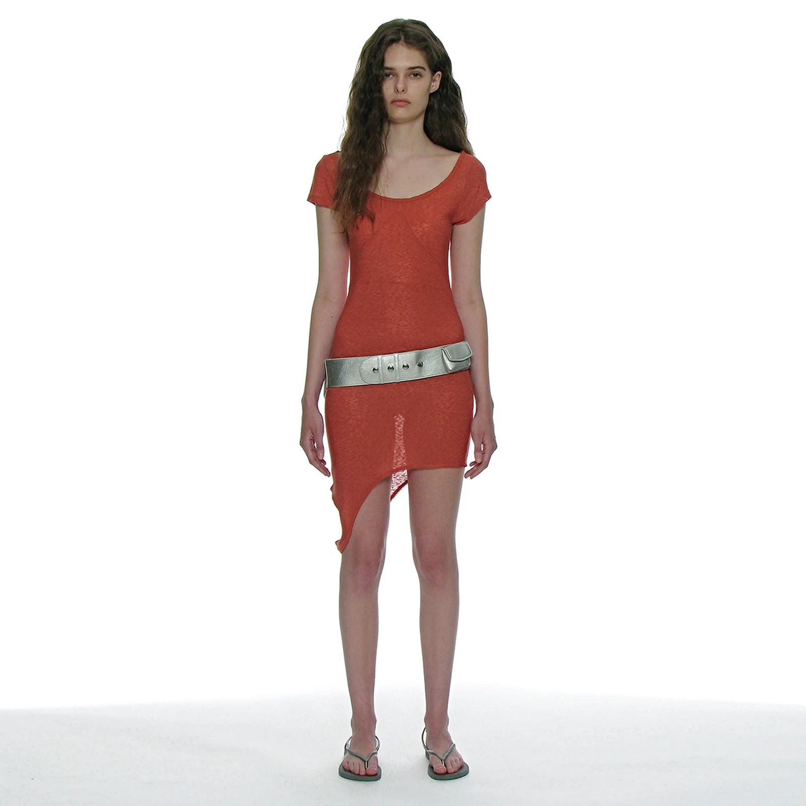 TRANSFORM LAYERED JERSEY DRESS_DUSTY RED
