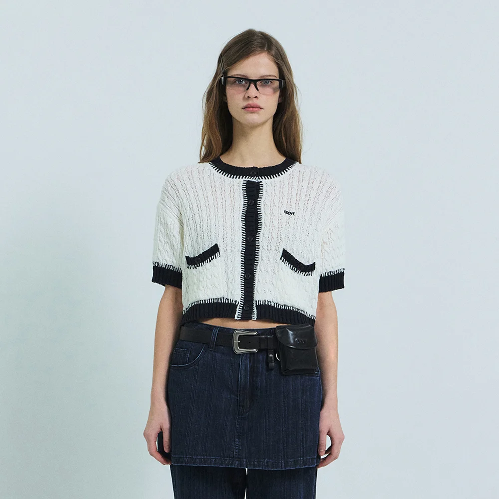 DARCY H/S KNIT CARDIGAN (IVORY)