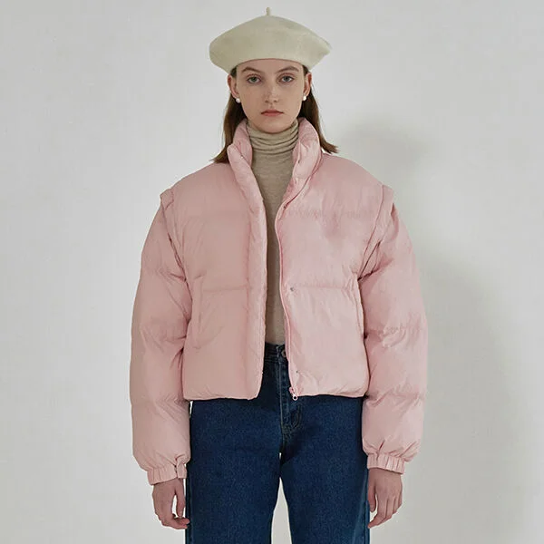 DETACHABLE PUFFER SHORT PADDING PINK