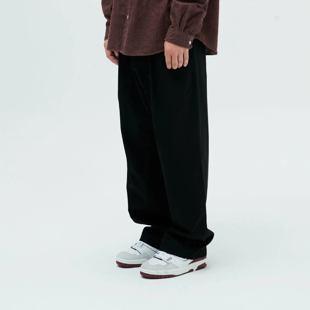 Heights Cotton Wide Loose Pants Black
