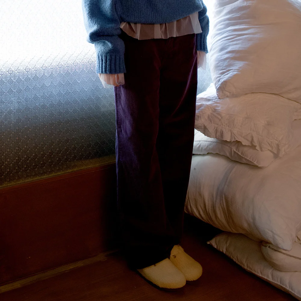 Roin 燈芯絨 彈力 直筒 褲子_Loin Pants