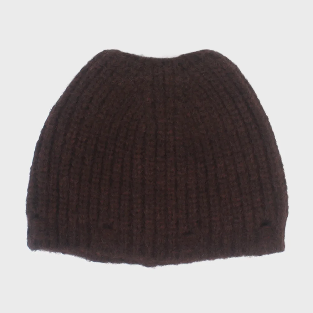 Wool Cat Brown Damage Beanie 貓耳帽