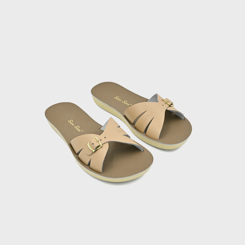 SALT-WATER SANDAL ADULT BOARDWALK SLIDE LATTE