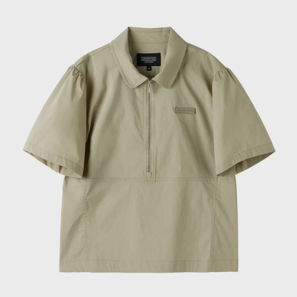 W COOLWAVE HALF ZIP T-SHIRT - BEIGE (P252WPL186)