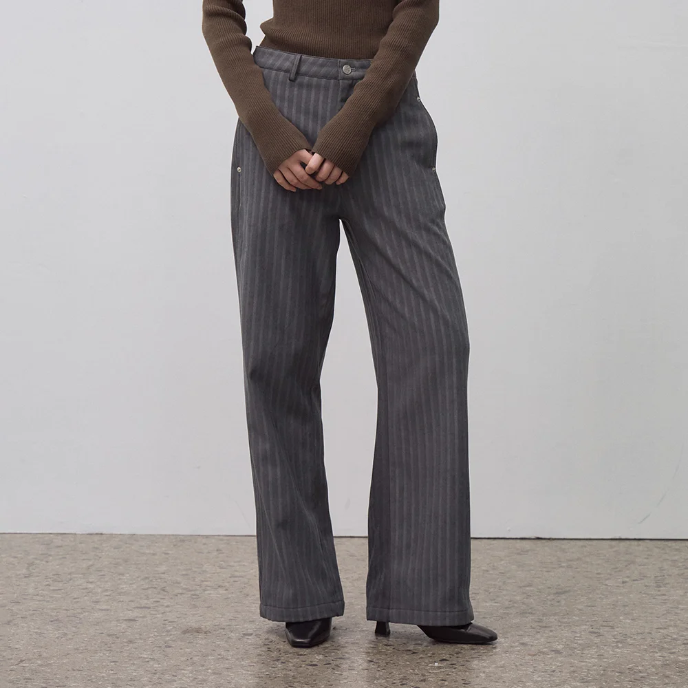 PORT CURVED PANTS (CHARCOAL)