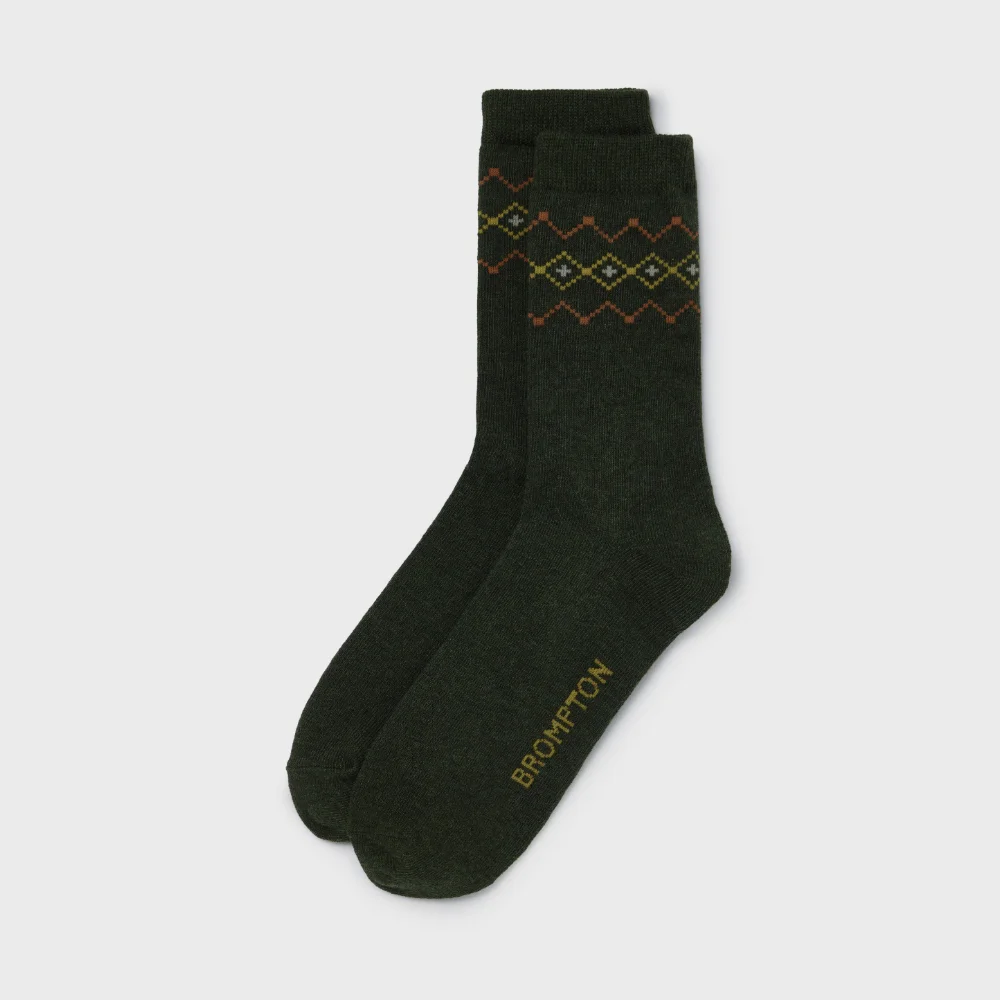 JACQUARD POINT SOCKS - KHAKI (P255ASO411)