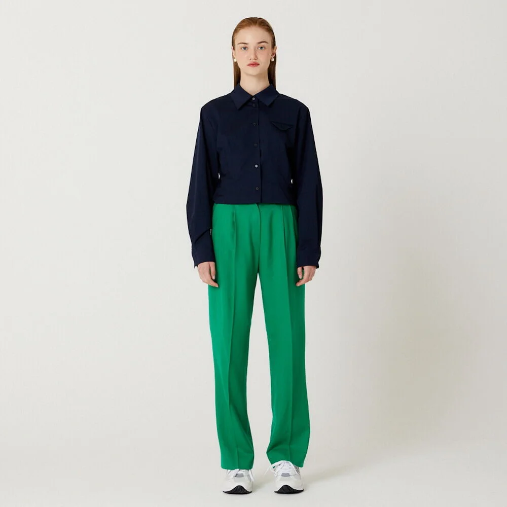 SUPERIOR WOOL TWO TUCKS PANTS(GREEN)