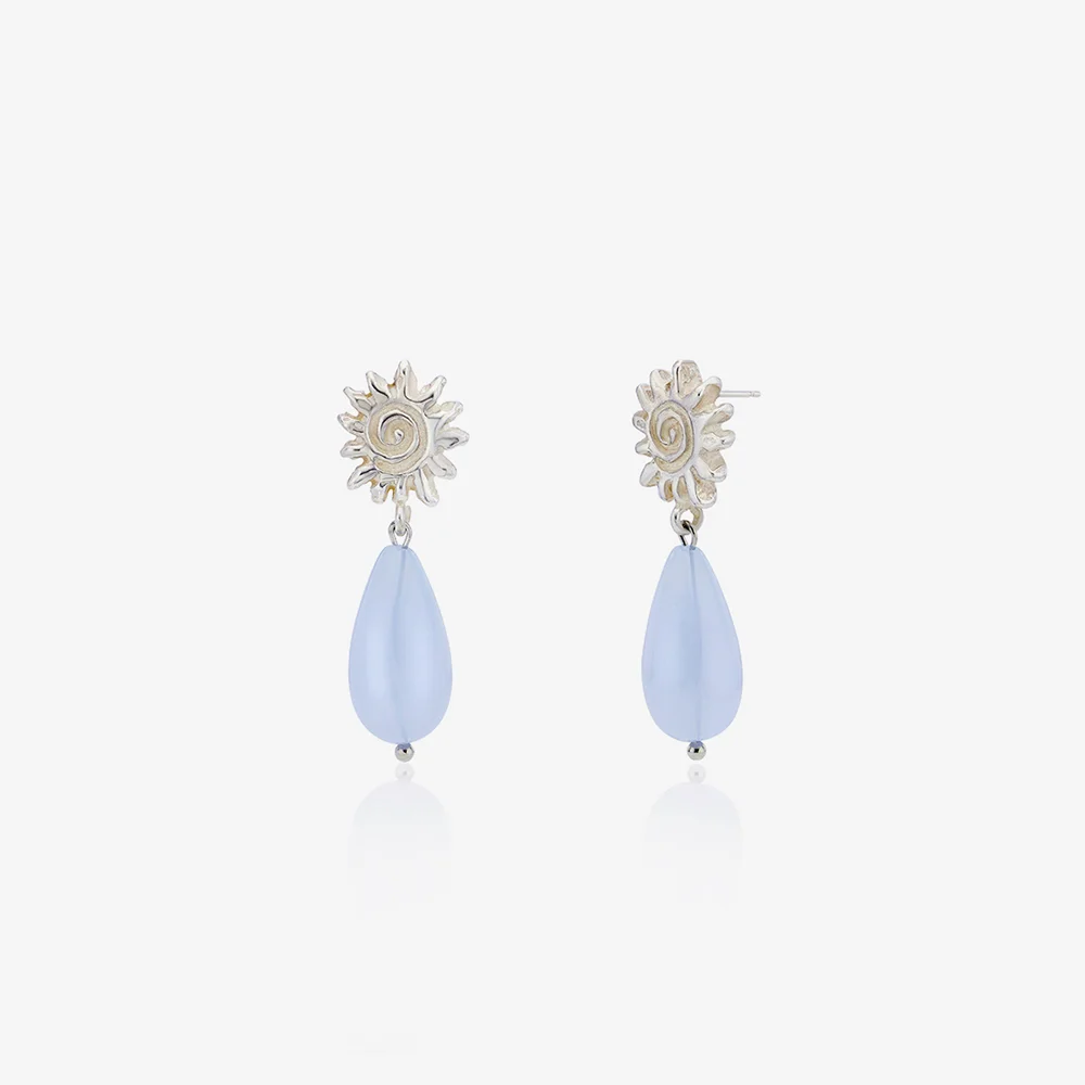Sun earrings, LAKE BLUE