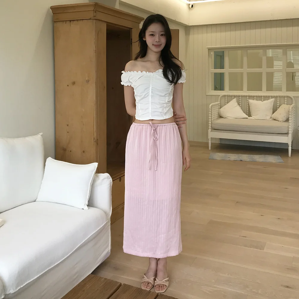 soft glow satin skirt - indi pink