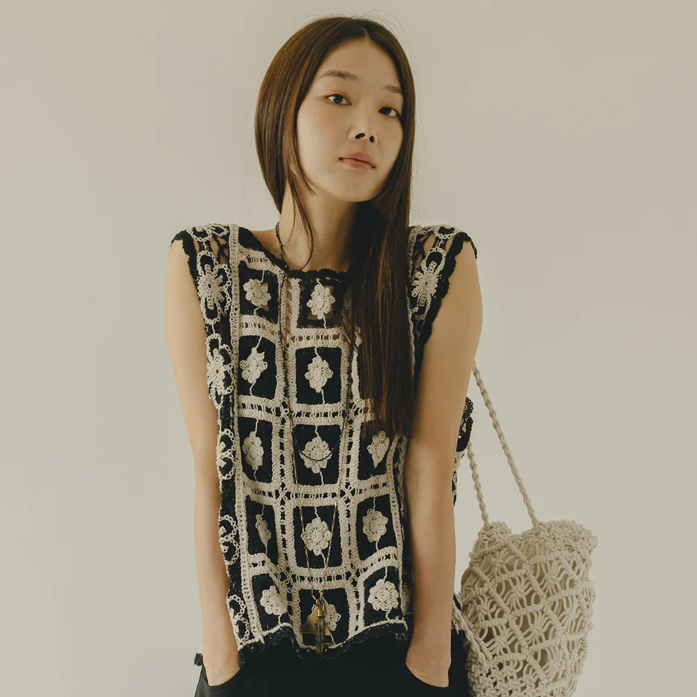 Crochet Black Top