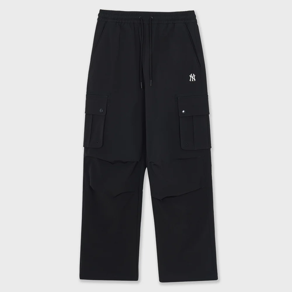 基本款 棉感 加絨 工裝 寬版 褲子 NY (Black)