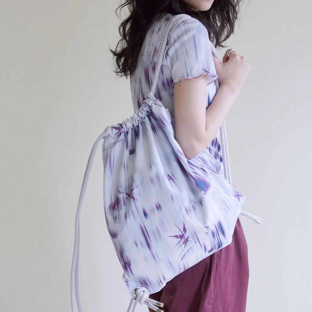 Eco flower string bag - Mauve