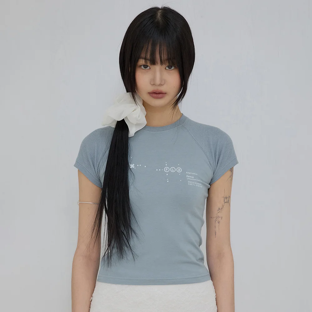 Muta Waffle Raglan T-Shirt (FL-154_Sky)