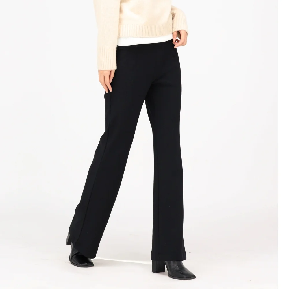 (加絨) Slim Flare Legging Slacks _Black