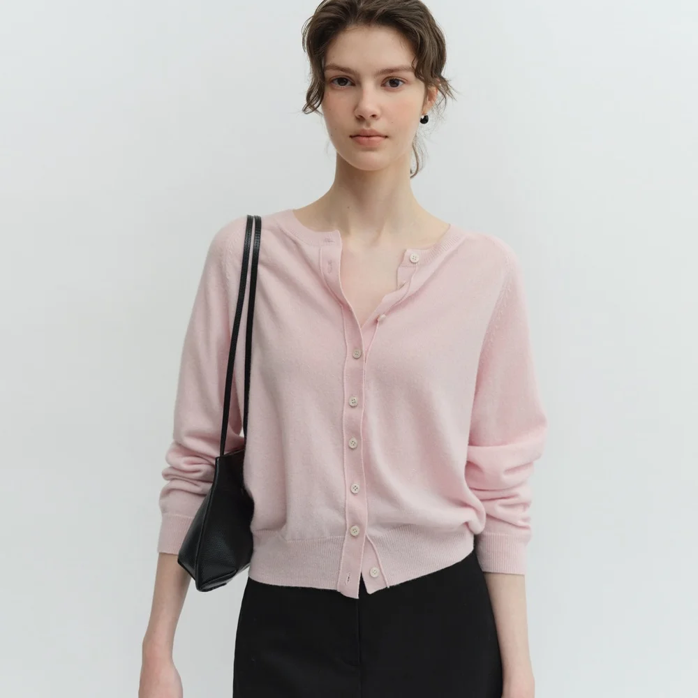 Sola Wool Knit Cardigan (Soft Pink)