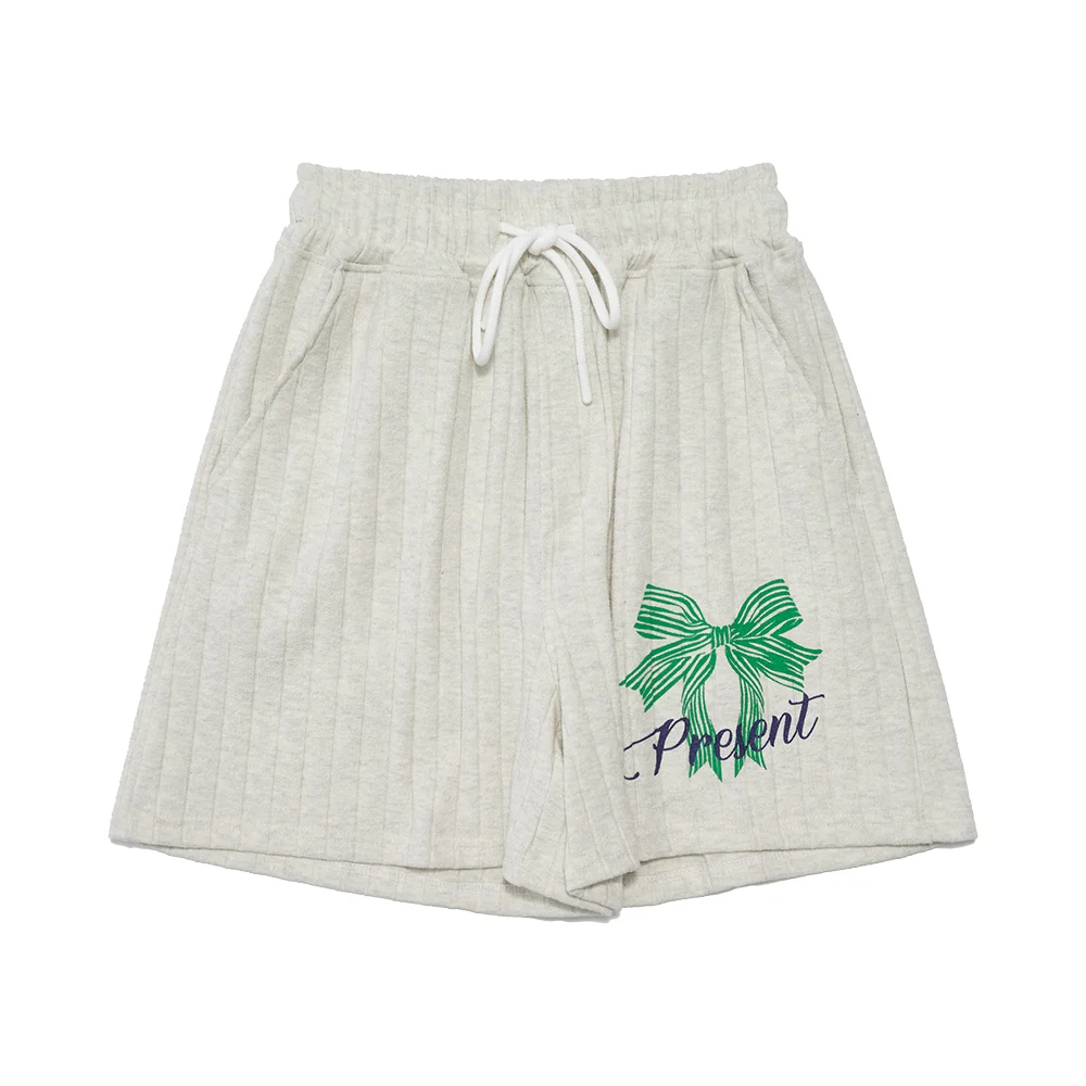 MET Summer Knit Ribbon Pants Oatmeal