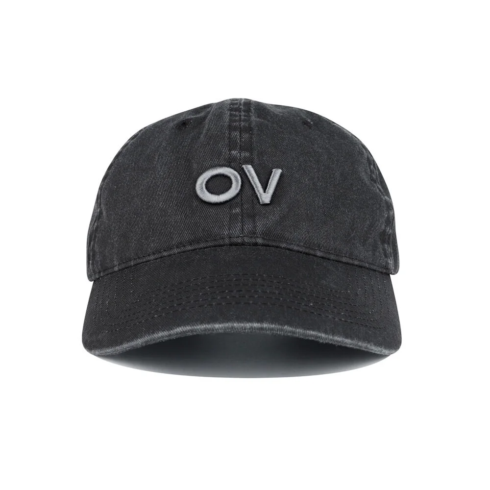OV LOGO WASHED COTTON CAP (CHARCOAL)